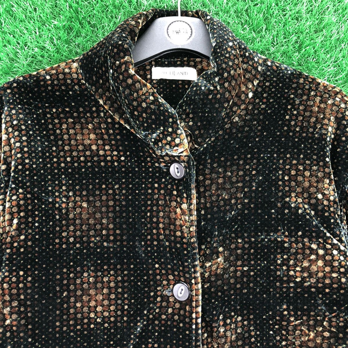 Japanese Brand Vintage 90's Velvet Polka-Dot Jacket by Accellando Size US M / EU 48-50 / 2 - 7 Thumbnail