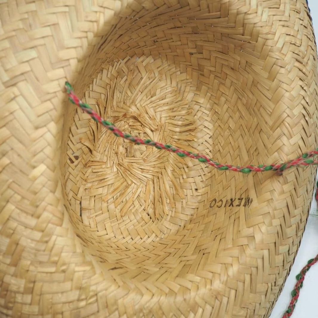 Vintage Cowboy Hat Straw Plastic Sheriffs Badge Beige One Size made in Mexico Unisex Adults Size ONE SIZE - 6 Thumbnail