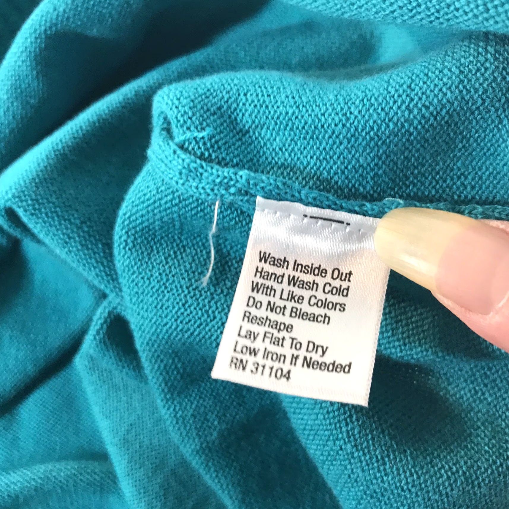 Vintage VINTAGE Kim Rogers Womens Sweater Cardigan Long Sleeve Plus 3X Turquoise Faux Collar Buttons Size XXL / US 16-18 / IT 52-54 - 5 Thumbnail