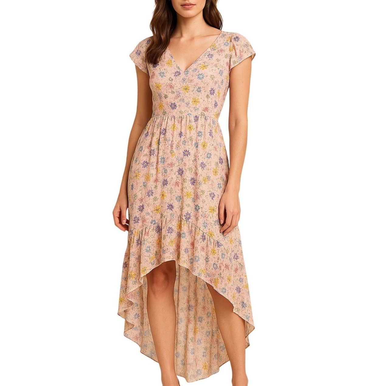 Other Speechless Pink Floral High Low A-Line Maxi Dress Small Size S / US 4 / IT 40 - 1 Thumbnail