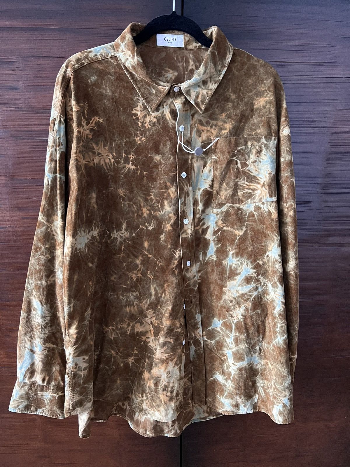 Celine × Hedi Slimane Rare TIE DYED VELOUR shirt $1300 xl NEW Size US M / EU 48-50 / 2 - 4 Thumbnail