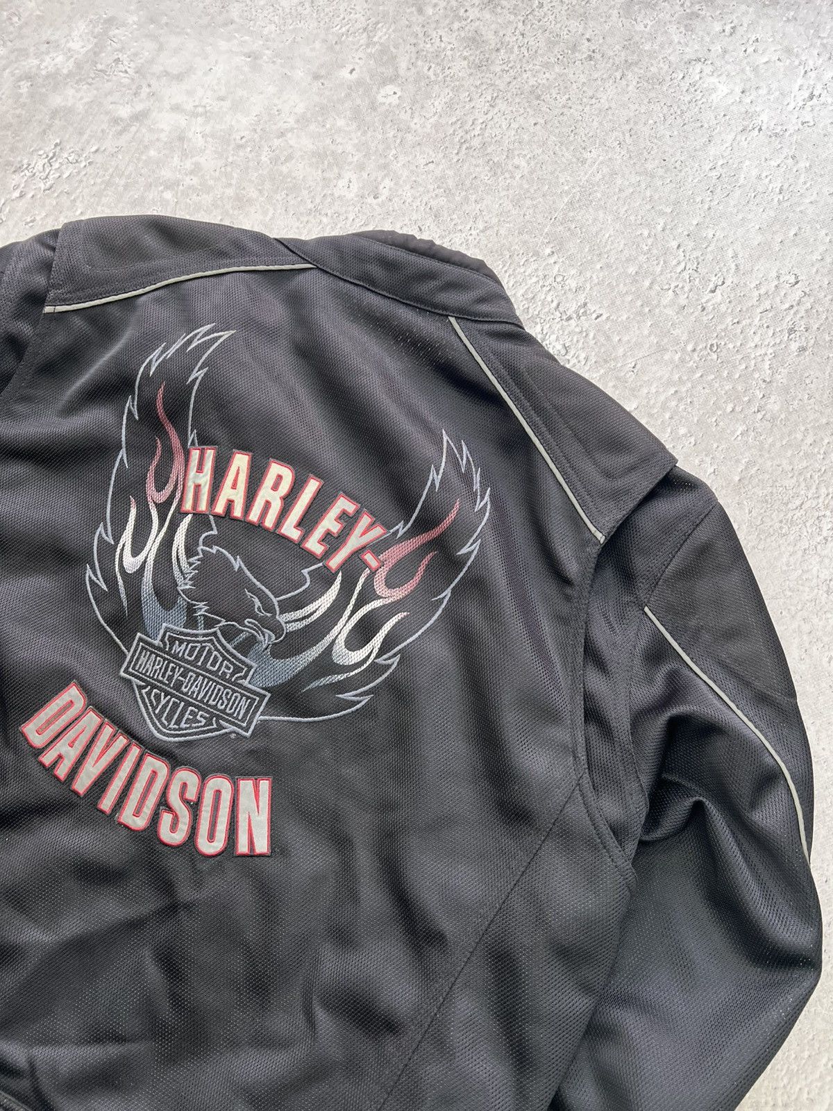 Harley Davidson × Vintage Vintage Harley Davidson FLAME MOTO JACKET Y2K 2000's Size US XL / EU 56 / 4 - 12 Thumbnail