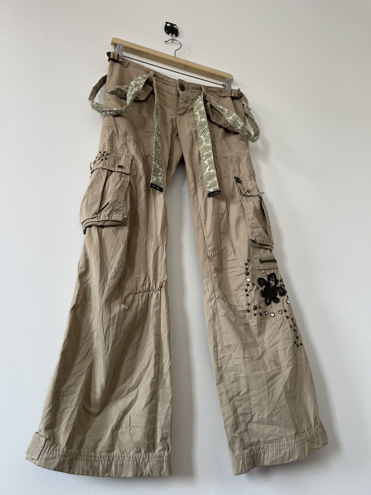 Miss Me Rare Vintage MISS ME Le Lotus Bleu Flare Multi Pocket Pant Size 29" - 3 Thumbnail