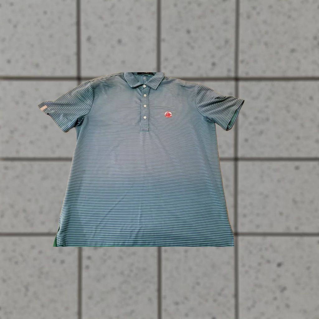 Polo Ralph Lauren Polo Ralph Lauren RLX Shirt L Large Green Blue Stripes Athletic Mens Size US XL / EU 56 / 4 - 1 Thumbnail