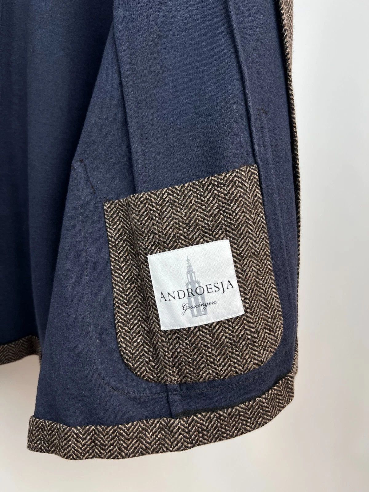 Corneliani Corneliani Wool Blend Herringbone Italian Blazer Jacket Size 44R - 20 Thumbnail