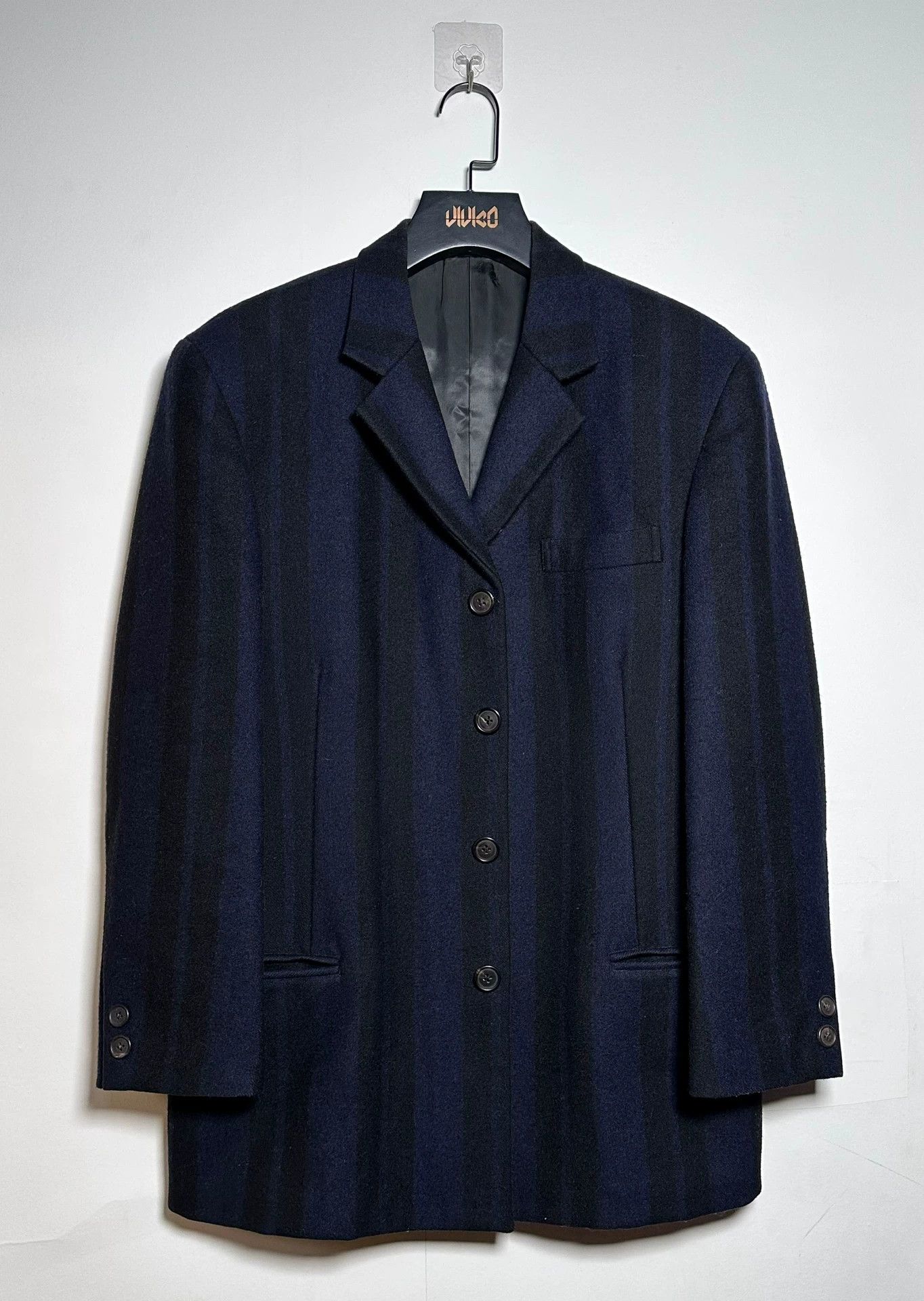 Yohji Yamamoto Yohji Yamamoto Y‘s Relaxed Wool Stripe Blazer Navy-Black Size US S / EU 44-46 / 1 - 1 Thumbnail