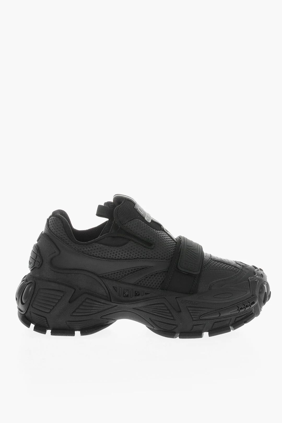 Off-White og1mm0426 Leather & Fabric Solid-Color Sneakers in Black Size US 8 / EU 41 - 1 Thumbnail