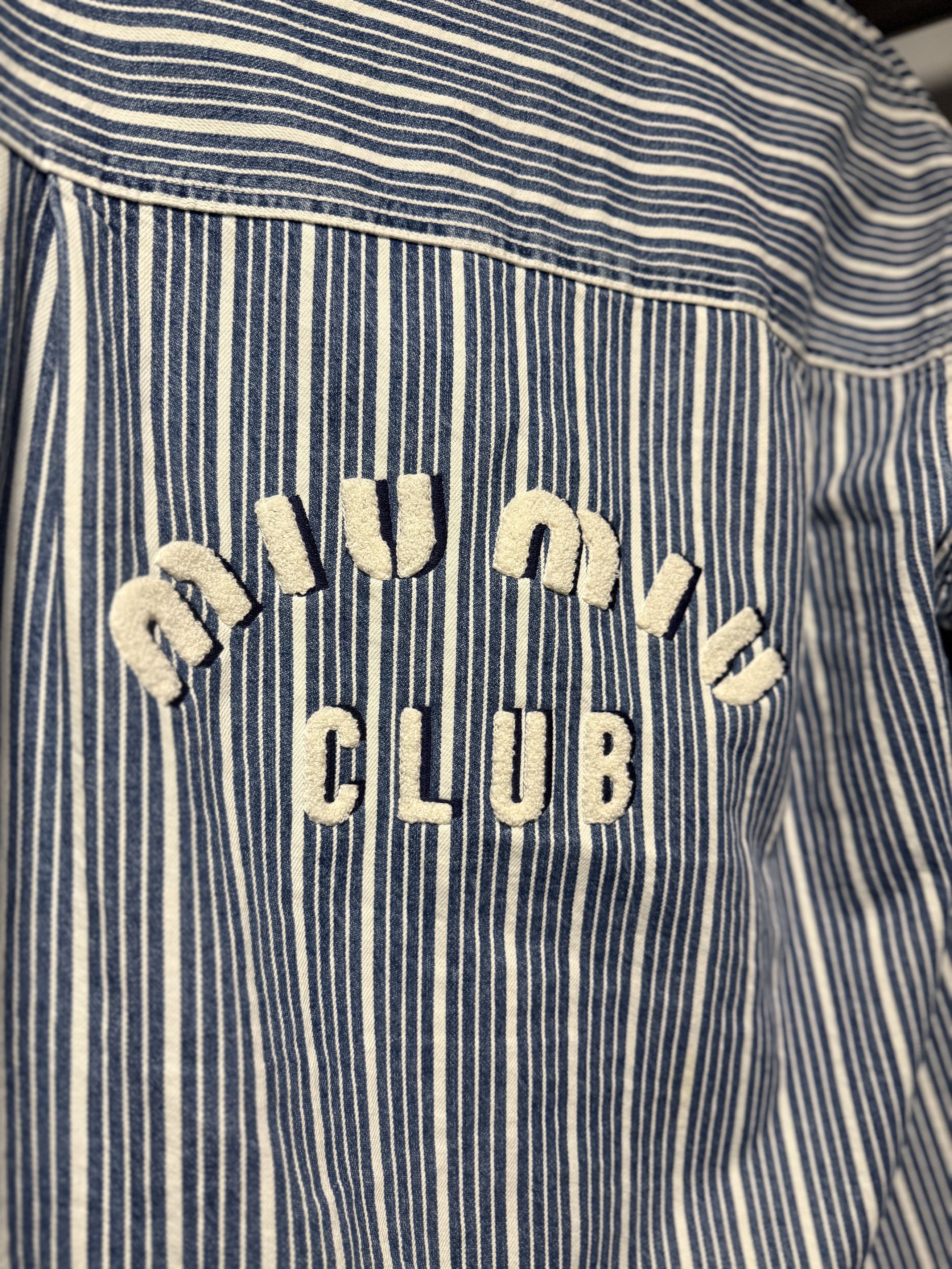 Miu Miu Miu Miu Oversized Striped Denim Jacket Size US M / EU 48-50 / 2 - 5 Thumbnail