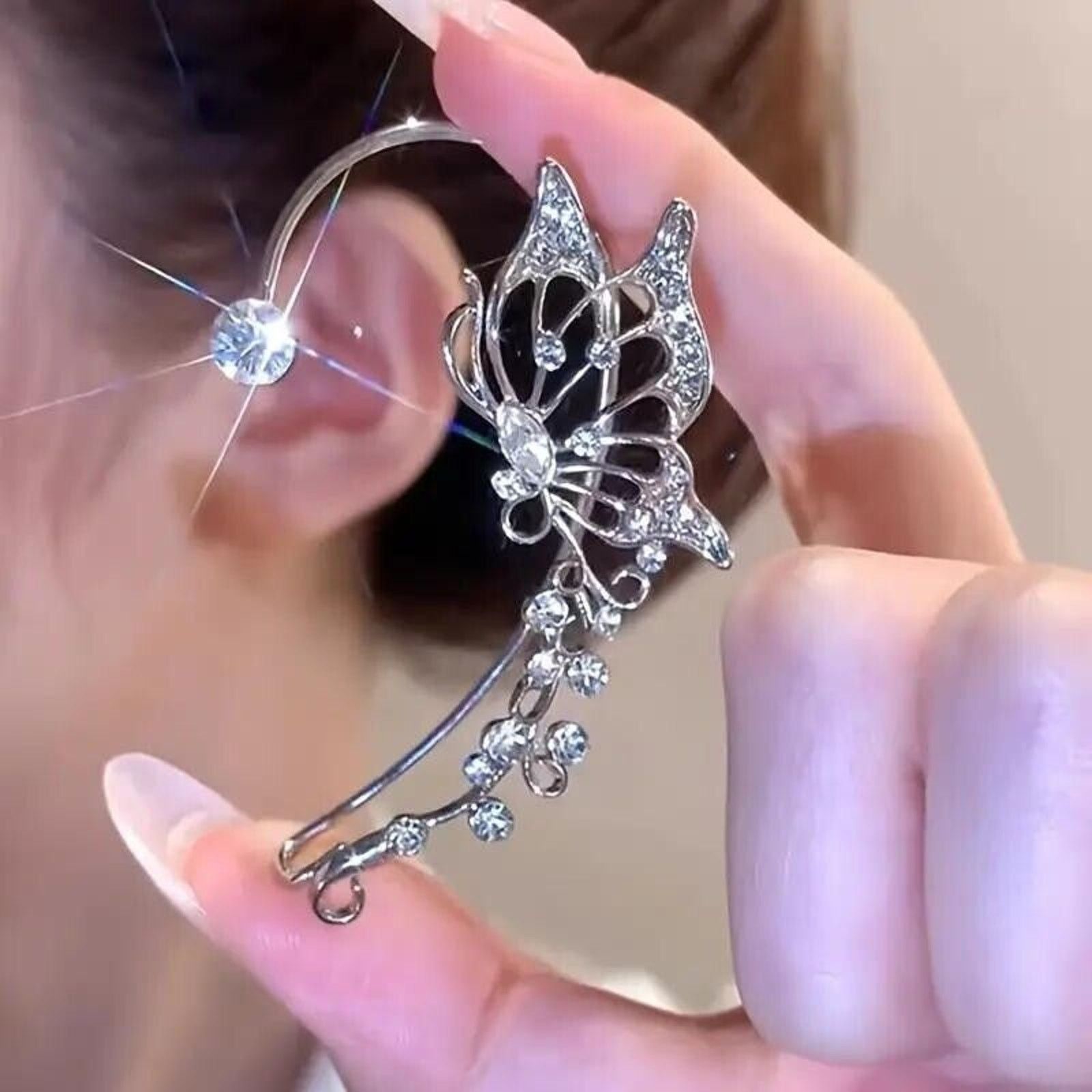 Other Butterfly Earrings • Wrap-Around Over Ear •Zircon • Left Ear Size ONE SIZE - 4 Thumbnail