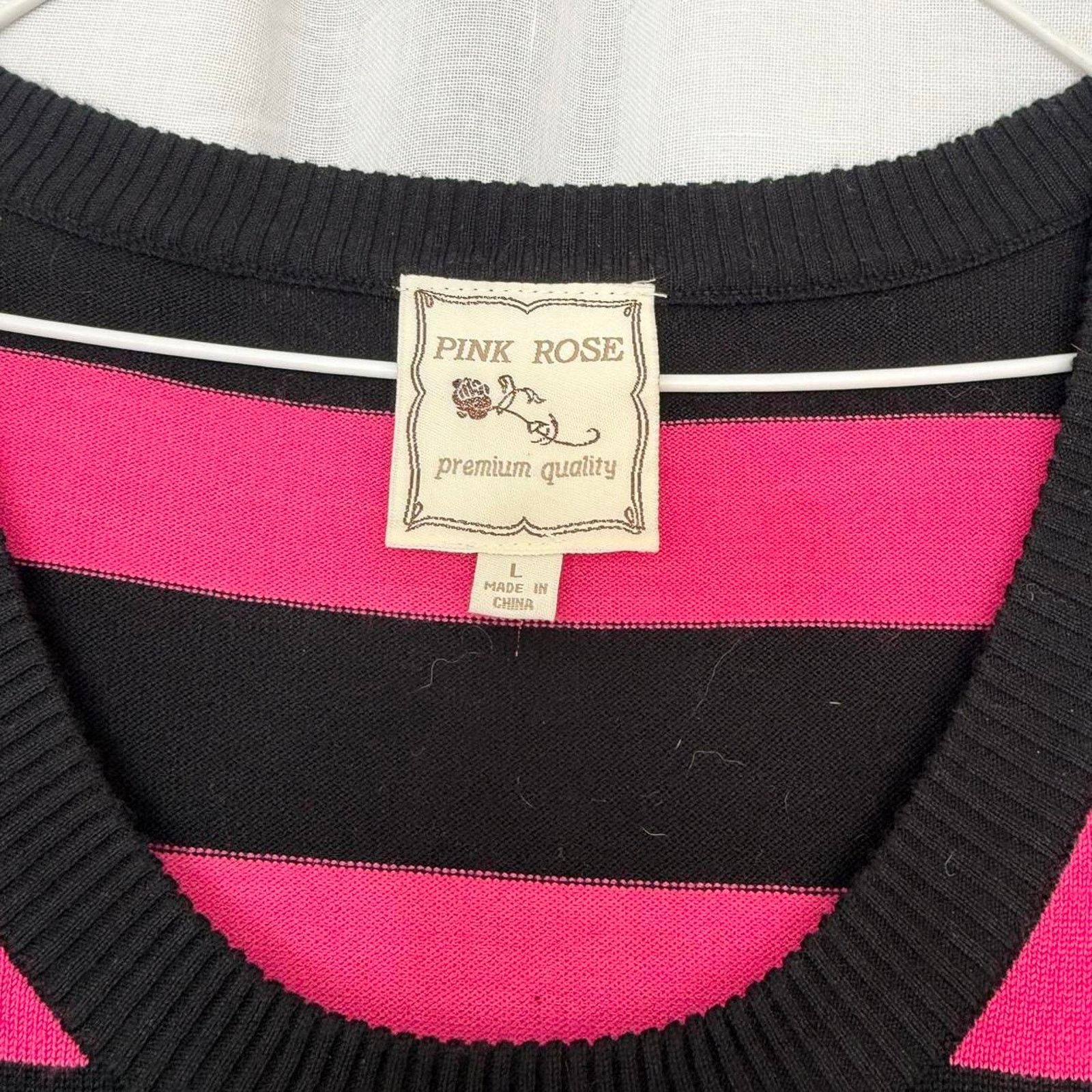 Other ✶ y2k hot pink striped knit dress ✶ Size L / US 10 / IT 46 - 3 Thumbnail