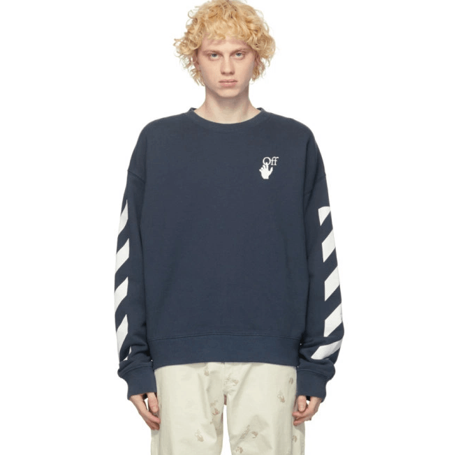 Off-White Off-White Diag Agreement Sweater BLUE M Size US M / EU 48-50 / 2 - 2 Thumbnail