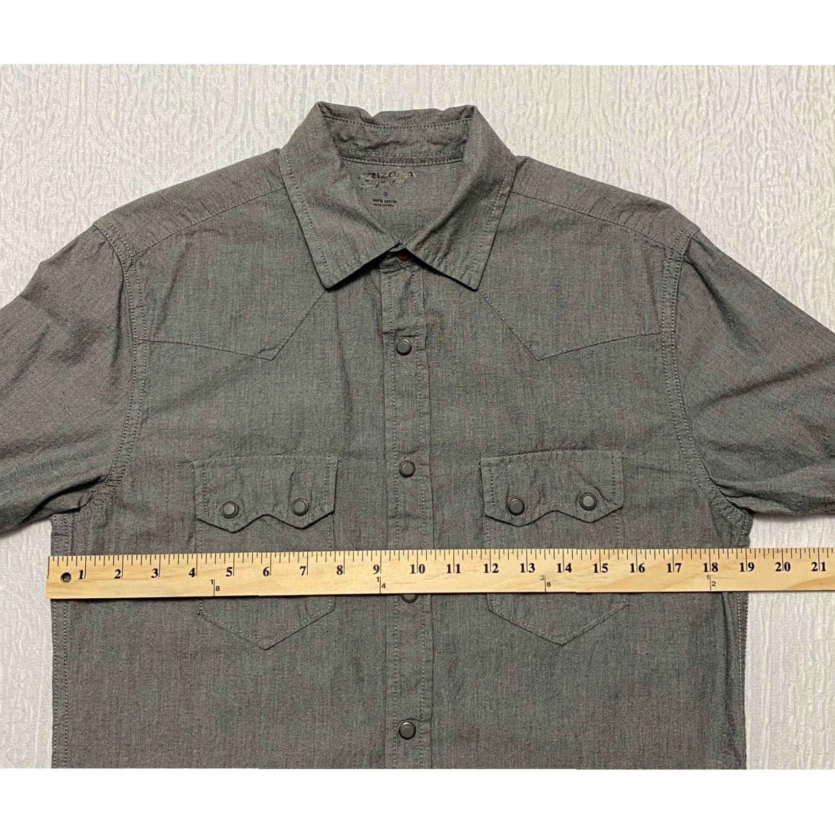 Vintage Arizona Jeans Co Mens Western Shirt Long Sleeve Snap Front Button-Up Gray S Size US S / EU 44-46 / 1 - 7 Thumbnail