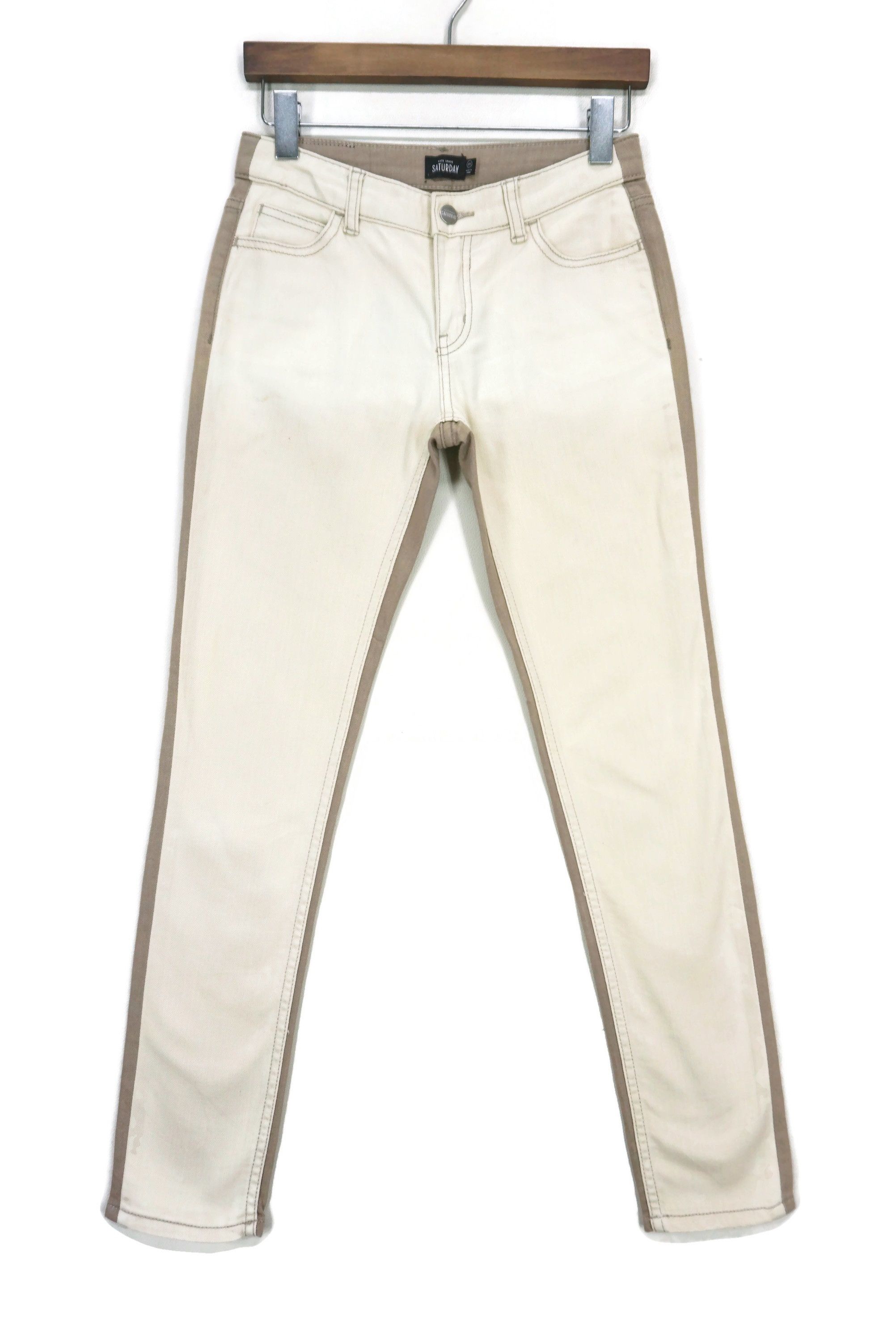 image of Kate Spade Saturday Two Tones Skinny Pants Size 25 W27Xl30 in Beige, Women's