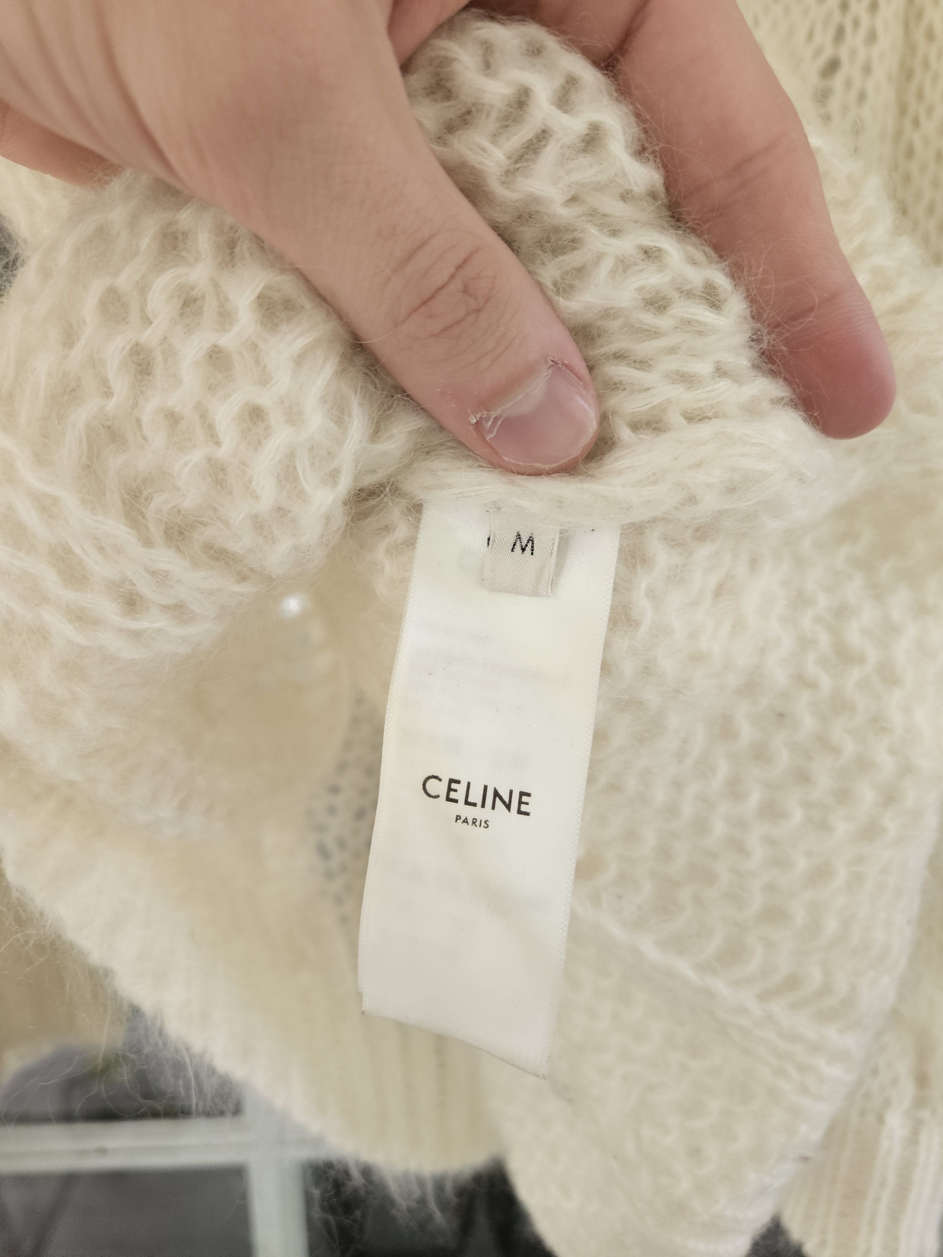 Celine Hedi Aran Runway Mohair Cable Knit Sweater Size US M / EU 48-50 / 2 - 7 Thumbnail