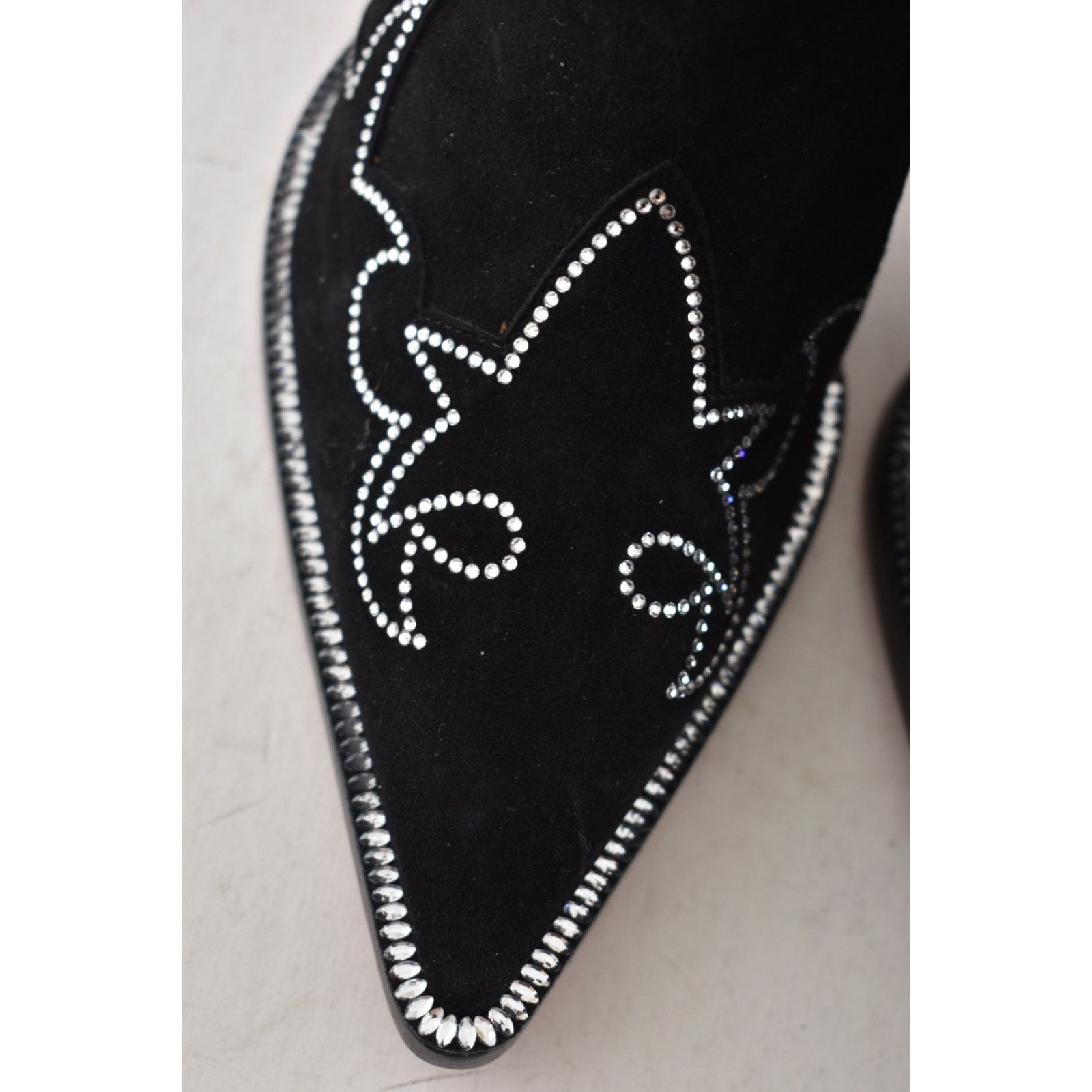 Christian Louboutin Christian Louboutin Santigag Strass Black Suede Boot 36 Size US 5 / IT 35 - 14 Thumbnail