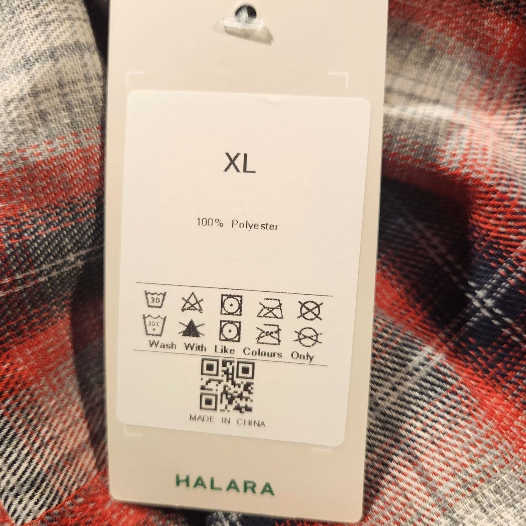 Vintage HALARA Shirt Dress Womens XL Red Plaid Flannel Button Front Long Sleeve Belted Size XL / US 12-14 / IT 48-50 - 7 Thumbnail