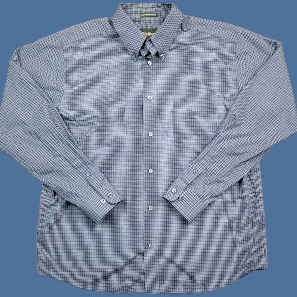 Eddie Bauer Eddie Bauer Shirt Mens Large Blue Plaid Wrinkle Resistant Button Down Size US L / EU 52-54 / 3 - 1 Thumbnail