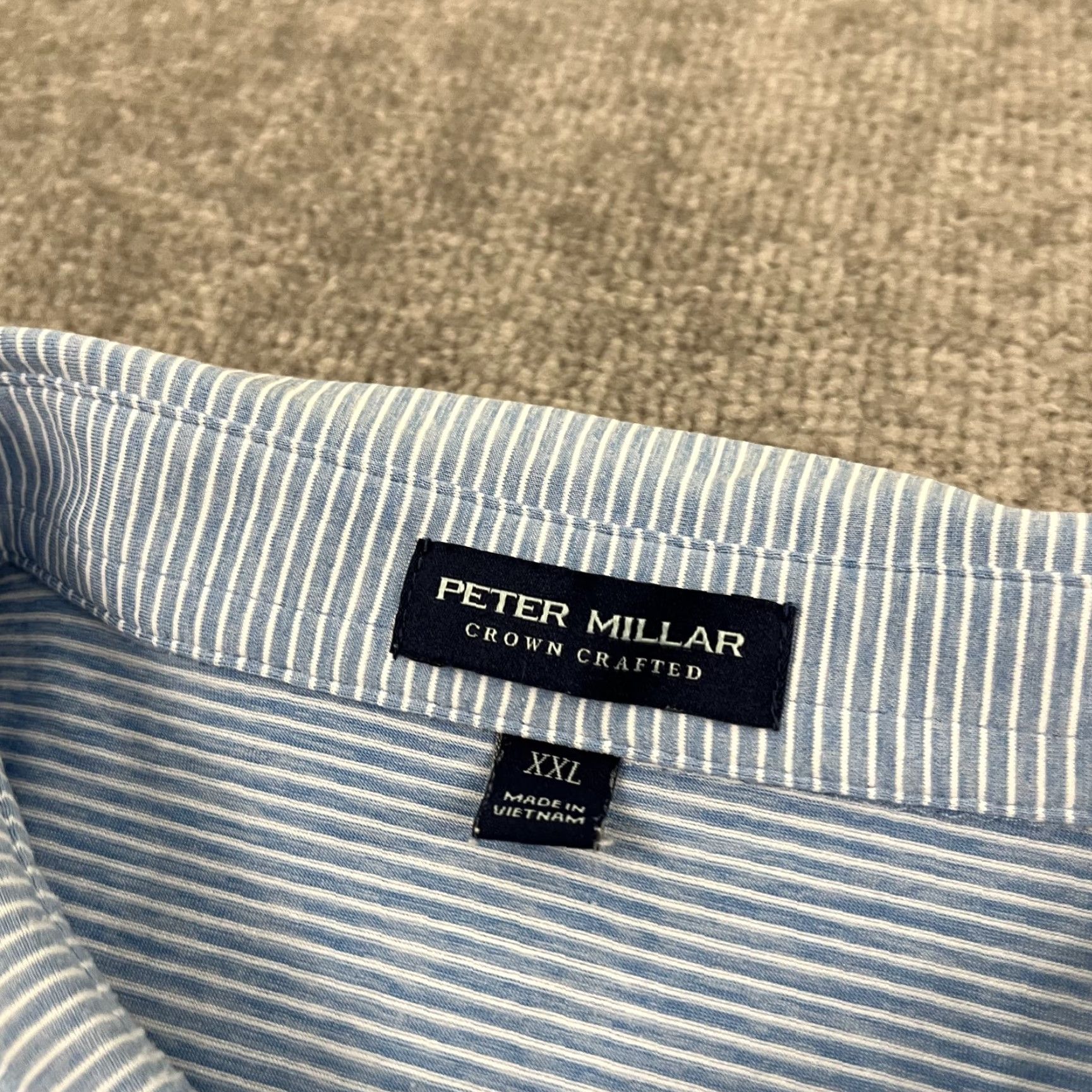Peter Millar Peter Millar Crown Crafted Polo 2XL Blue Golf Performance Stretch Mens Size US XXL / EU 58 / 5 - 4 Thumbnail