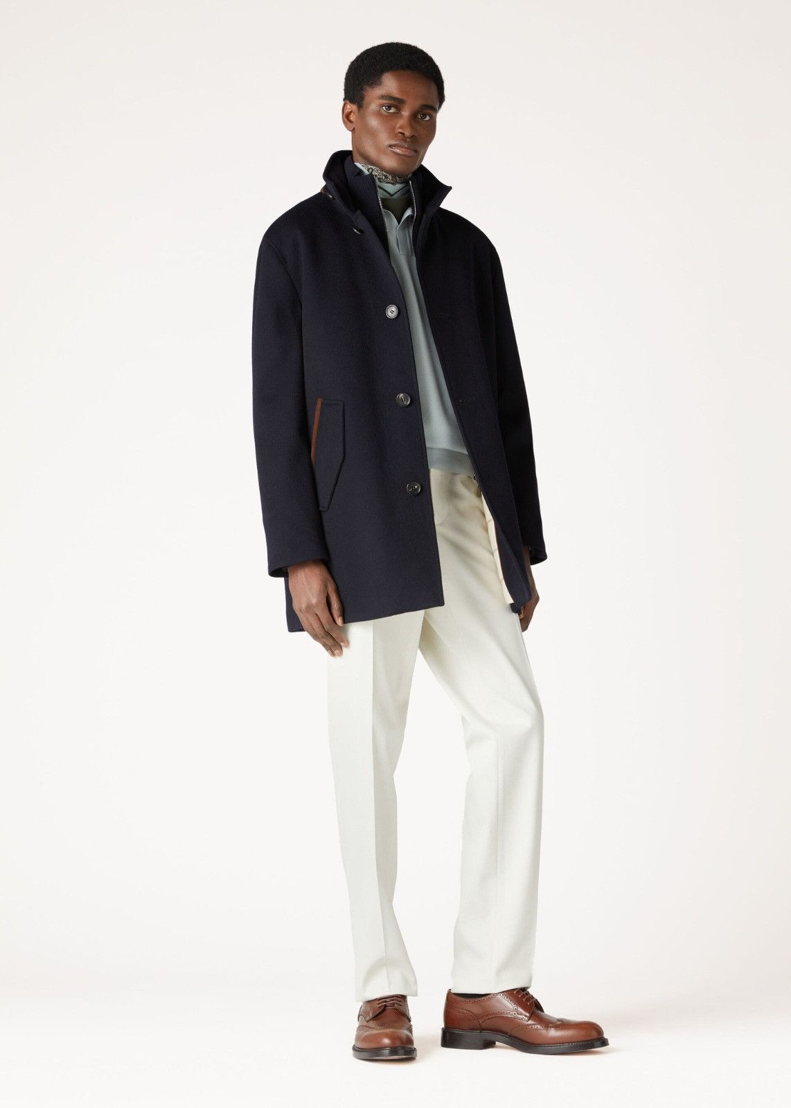 Loro Piana o1srvl11e1124 Ghibli Carcoat in Navy Blue Size US L / EU 52-54 / 3 - 3 Thumbnail