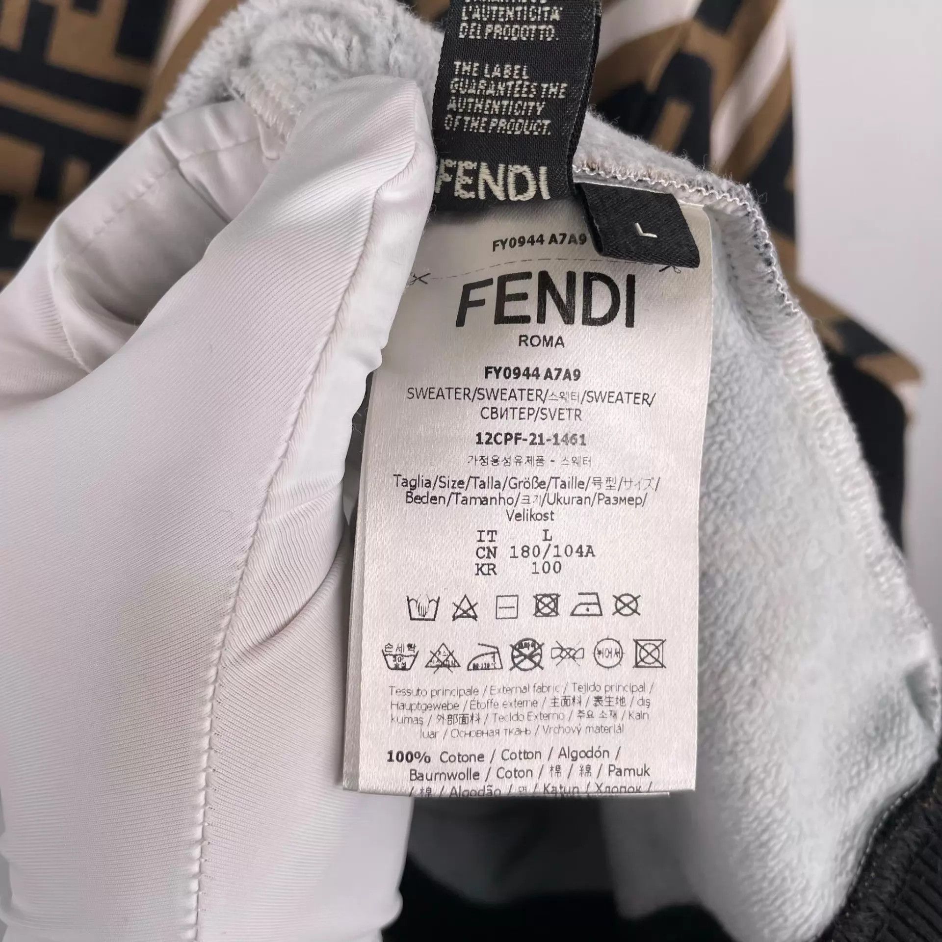 Fendi Fendi Cotton All Over Print Brown Sweatshirt L Size US L / EU 52-54 / 3 - 4 Thumbnail