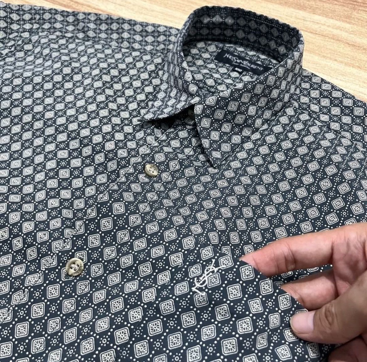 Vintage × Yves Saint Laurent Long sleeved shirt Yvessaintlauren Size US XXL / EU 58 / 5 - 4 Thumbnail