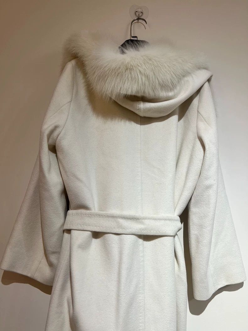Max Mara Max Mara Fur Collar Coat Milky White Size XL / US 12-14 / IT 48-50 - 5 Thumbnail
