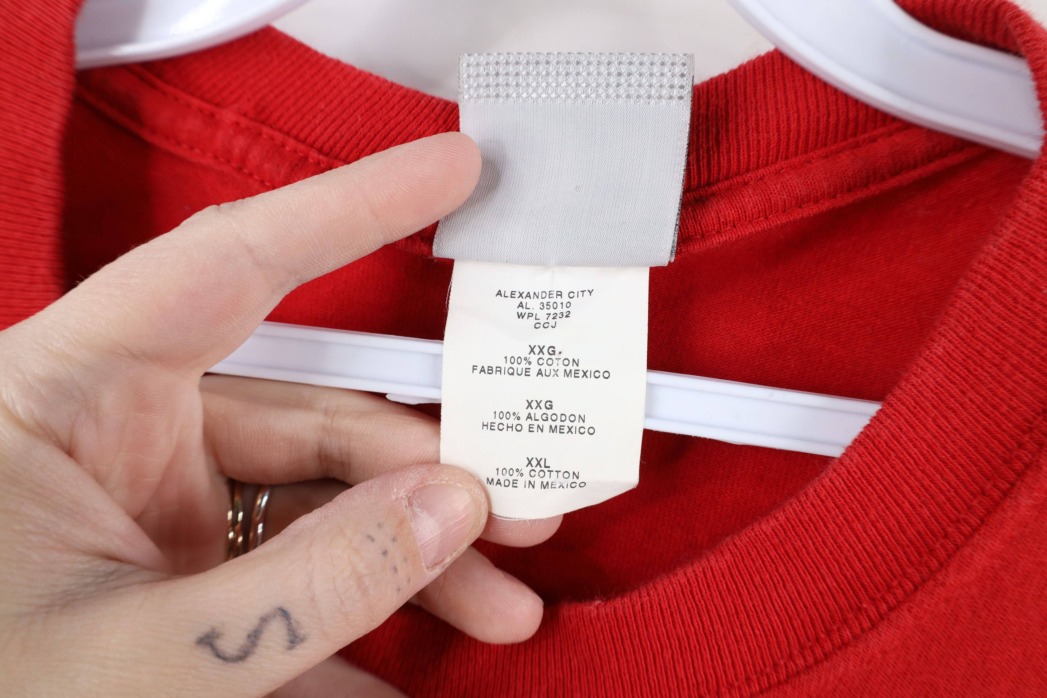 Vintage Vintage 90s Streetwear Blank Heavyweight Cotton T-Shirt Red Size US XXL / EU 58 / 5 - 8 Thumbnail