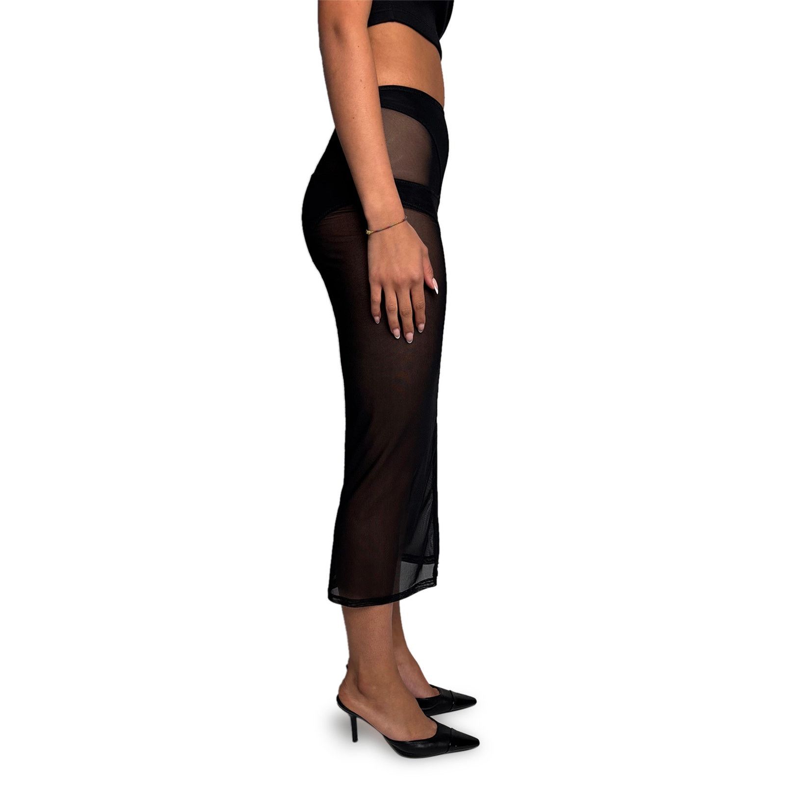Dion Lee Black Sheer Panel Skirt Size 25" / US 0 / IT 36 - 2 Thumbnail