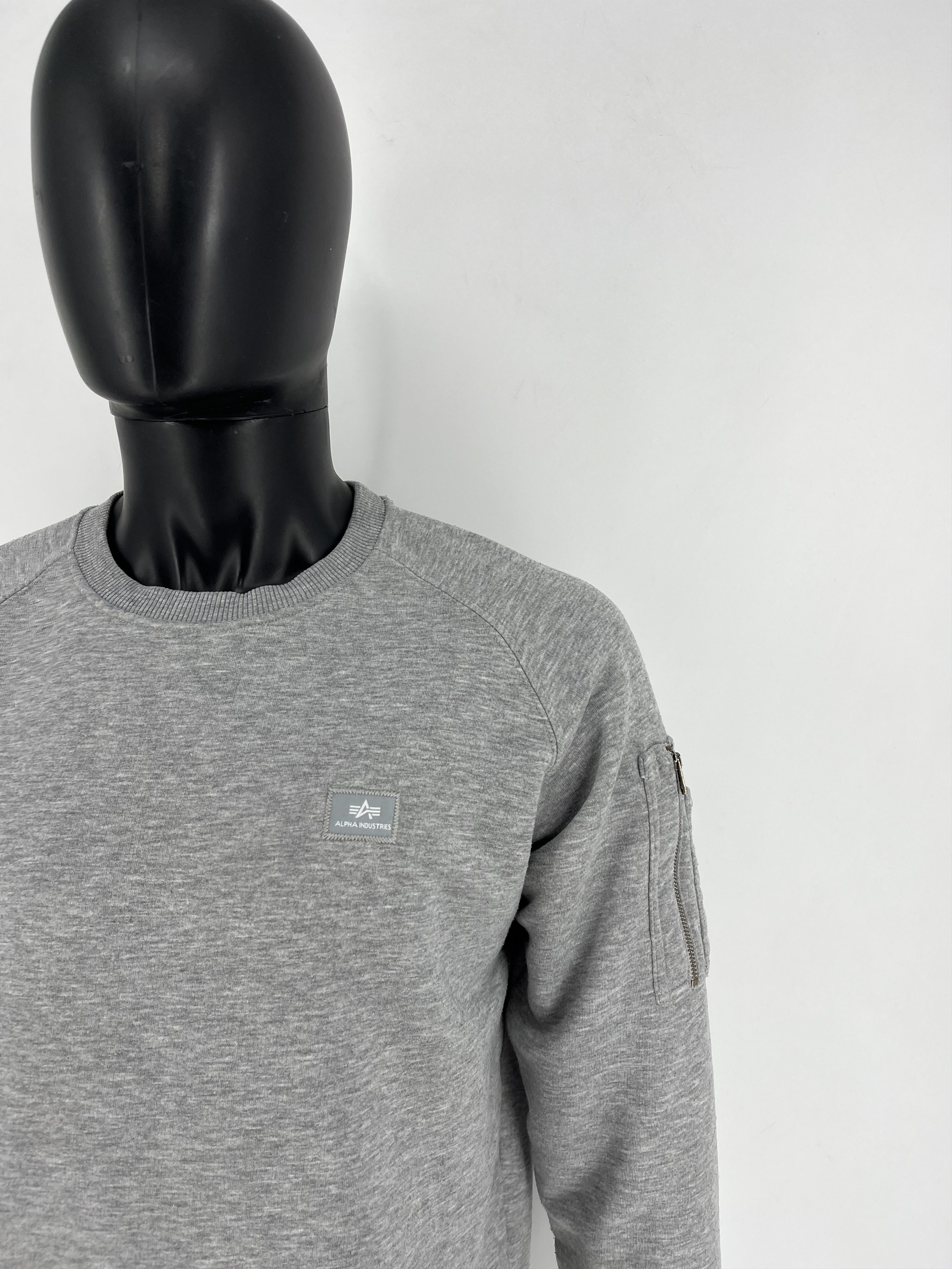 Alpha Industries × Vintage Alpha Industries Grey Sweatshirt With Tape Size M Size US M / EU 48-50 / 2 - 6 Thumbnail