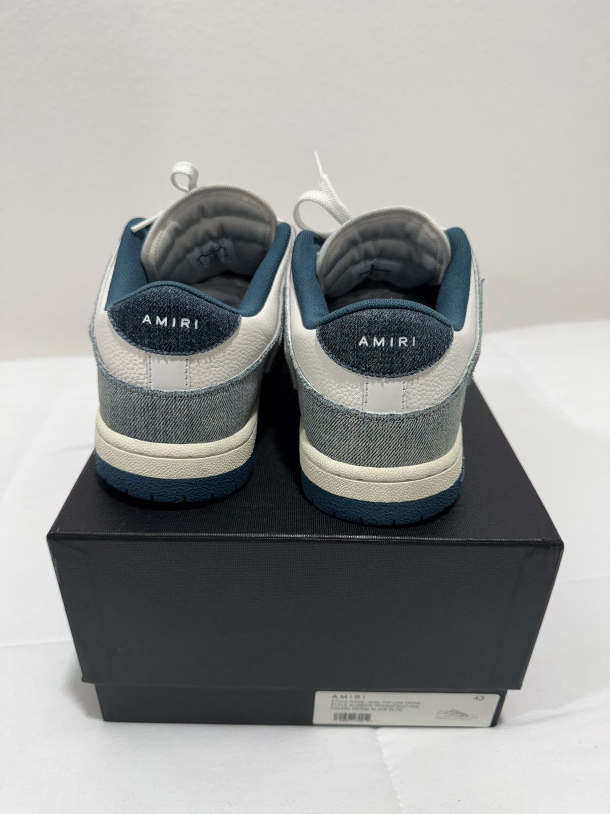 Amiri AMIRI White & Denim-Style Low-Top Sneakers Size US 10 / EU 43 - 3 Thumbnail