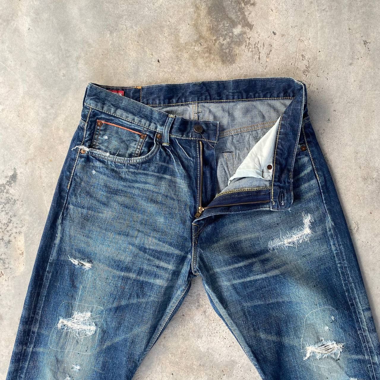 Edwin × Vintage VINTAGE EDWIN REDLINE LOT505 DISTRESSED DENIM BJ6-16 Size US 34 / EU 50 - 8 Thumbnail