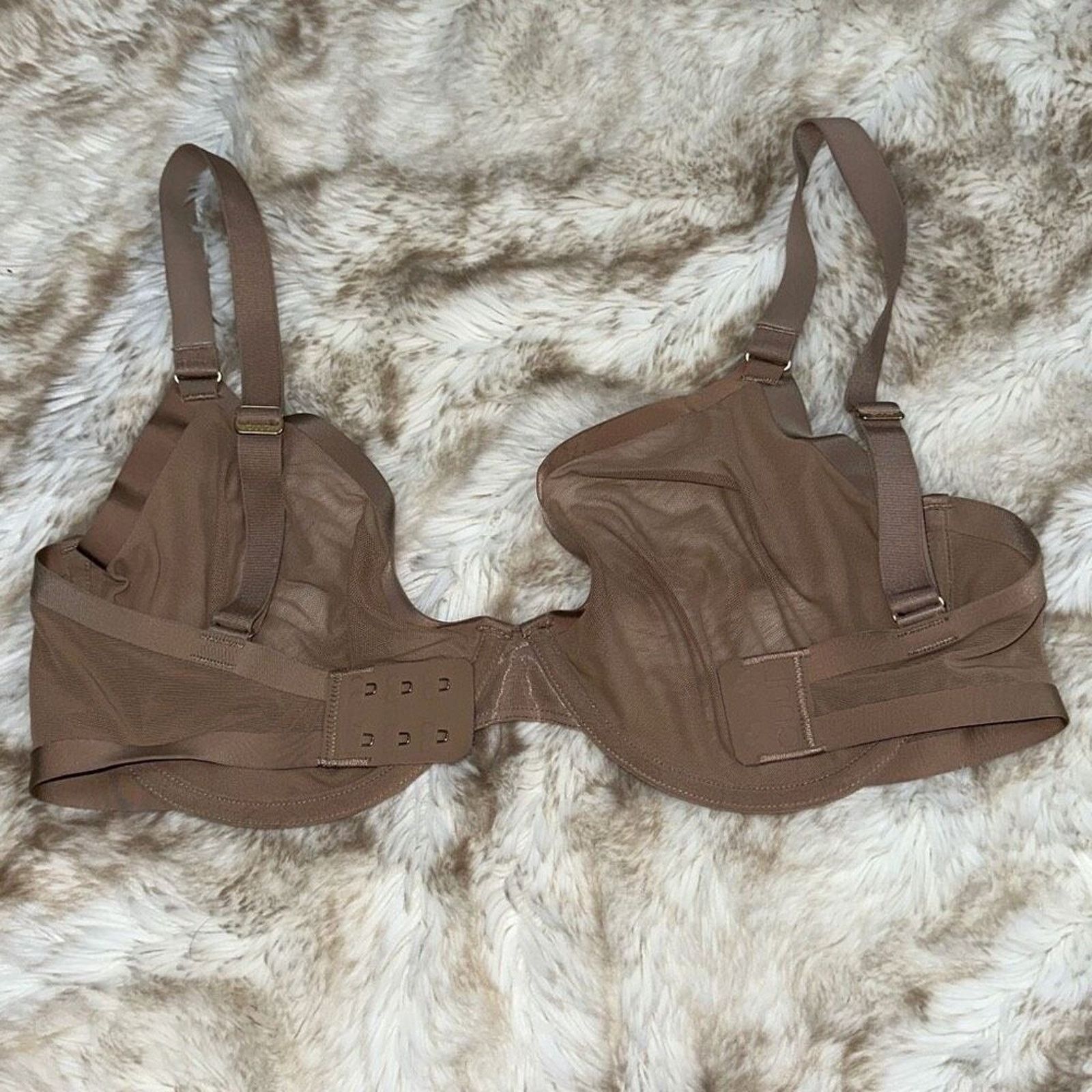 Other CUUP “The Plunge” Underwire Bra in Tan Mesh Print | Sz 32G Size ONE SIZE - 4 Thumbnail