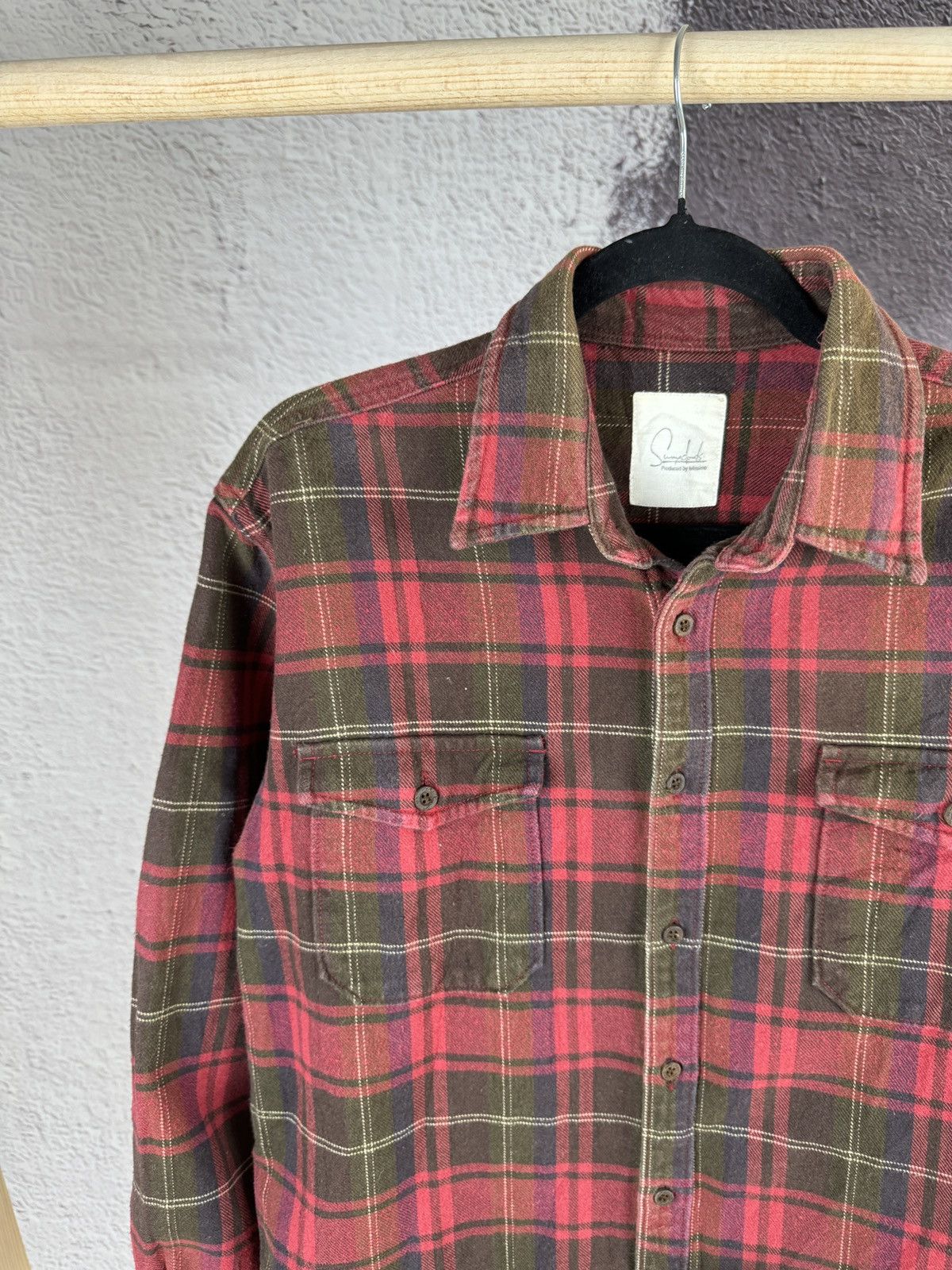 Flannel Sunny Clouds pruduced by Felissimo vintage flannel shirt Size US M / EU 48-50 / 2 - 3 Thumbnail