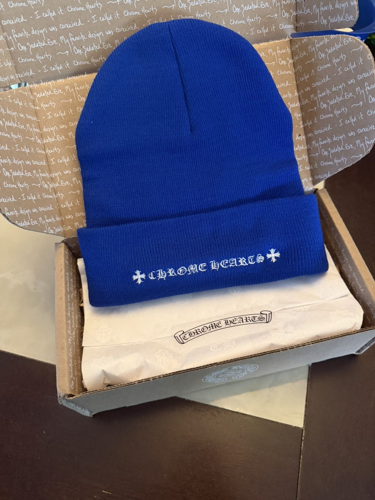 Chrome Hearts CH Embroidered Logo Watch Cap/Beanie (Blue) Size ONE SIZE - 2 Thumbnail