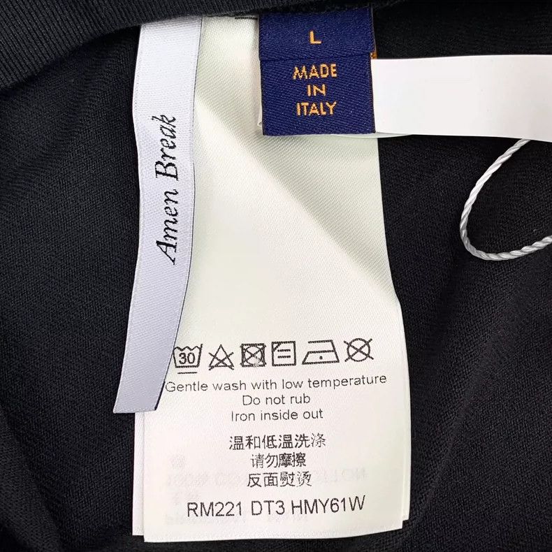 Louis Vuitton Louis Vuitton 22 black logo monogrammed cotton crewneck T- Size US L / EU 52-54 / 3 - 8 Thumbnail
