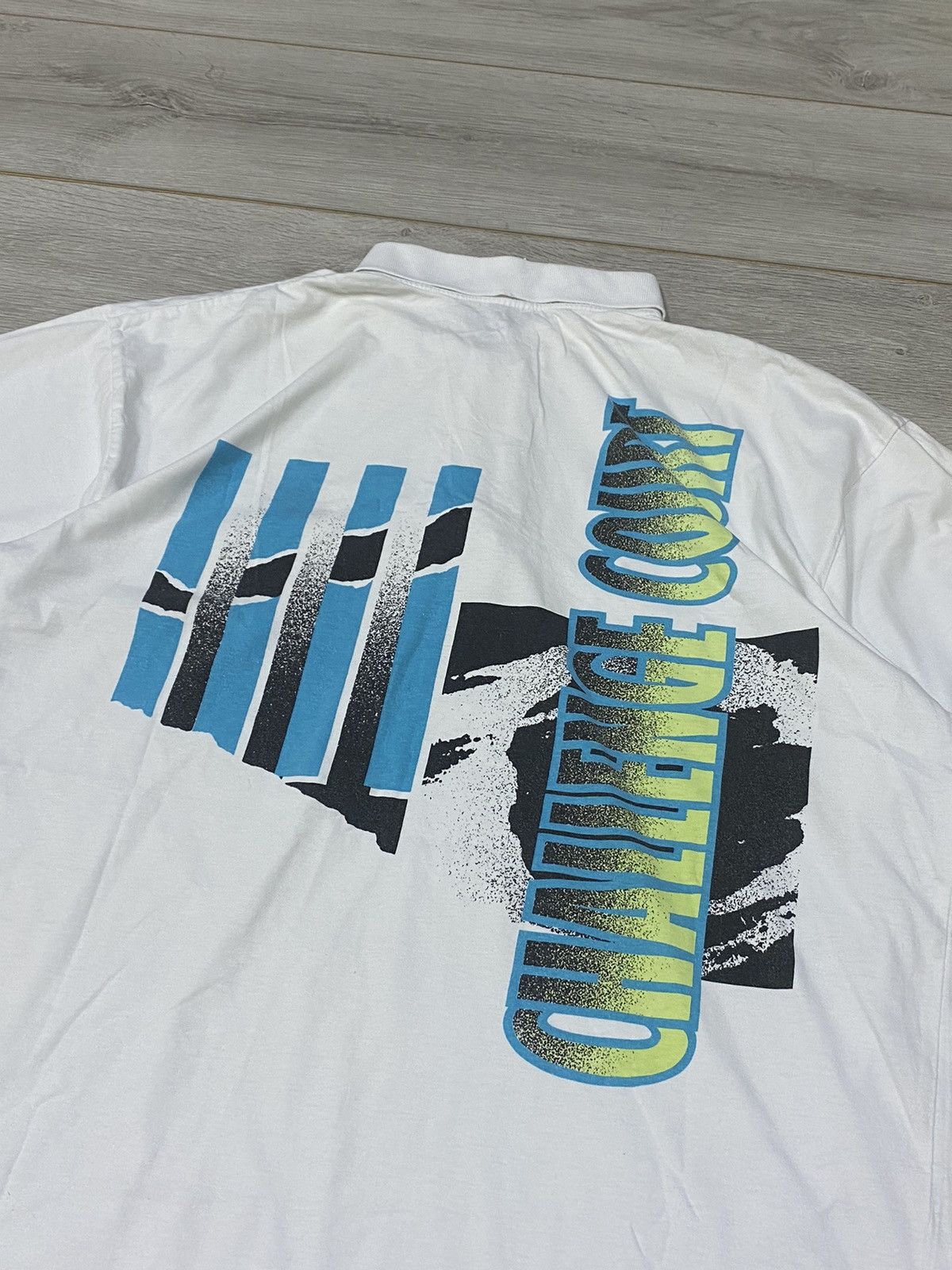 Vintage Nike Challenge Court 1990 vintage over print polo shirt Size US XL / EU 56 / 4 - 10 Thumbnail