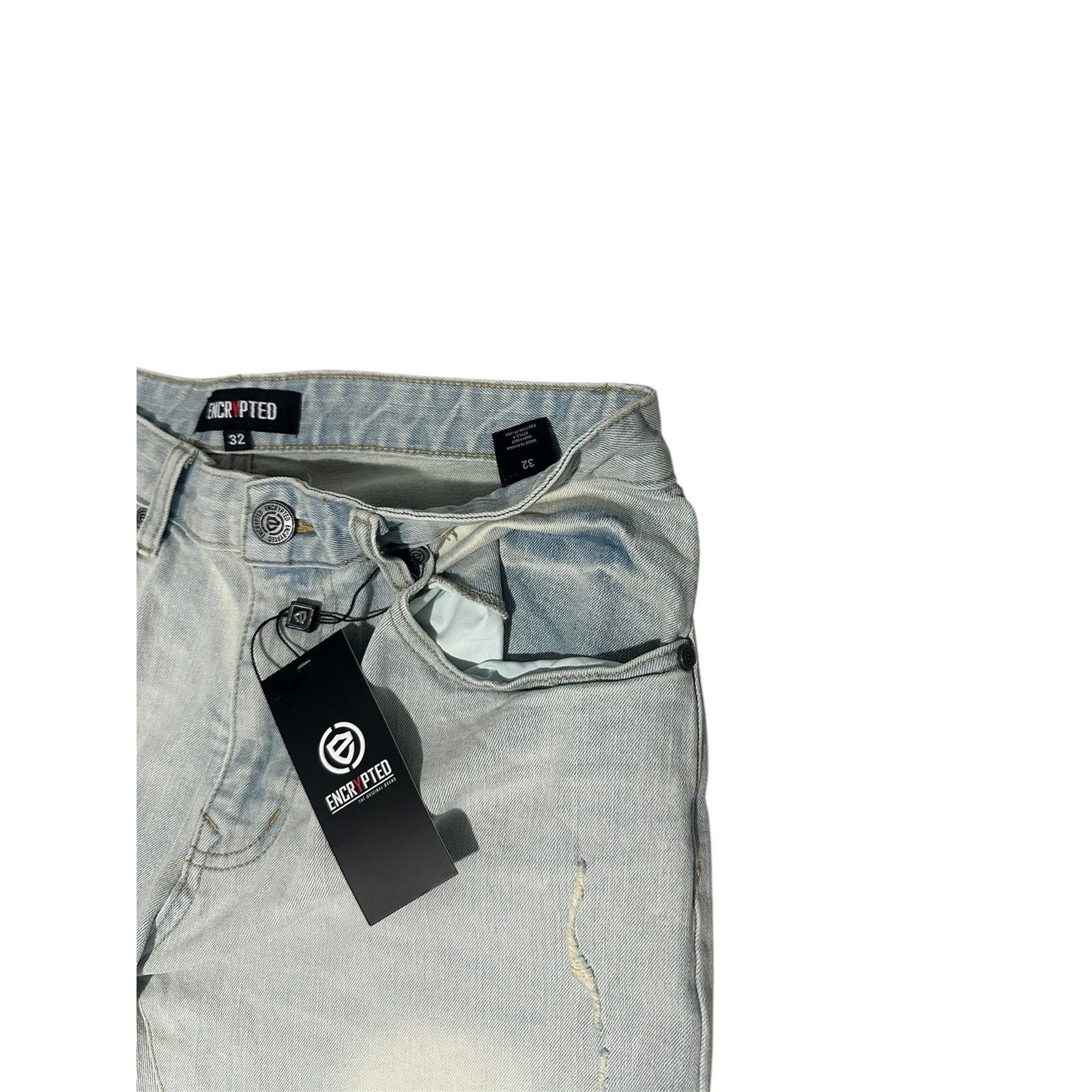 Other Encrypted Distressed Light Wash Jeans - Size 32 (NWT) Size US 32 / EU 48 - 3 Thumbnail