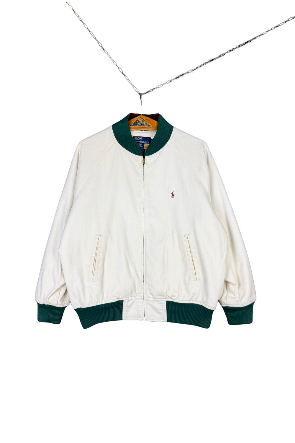 Polo Ralph Lauren 90s Polo Ralph Lauren HK Made Cream Varsity Blouson Jacket Size US M / EU 48-50 / 2 - 1 Thumbnail