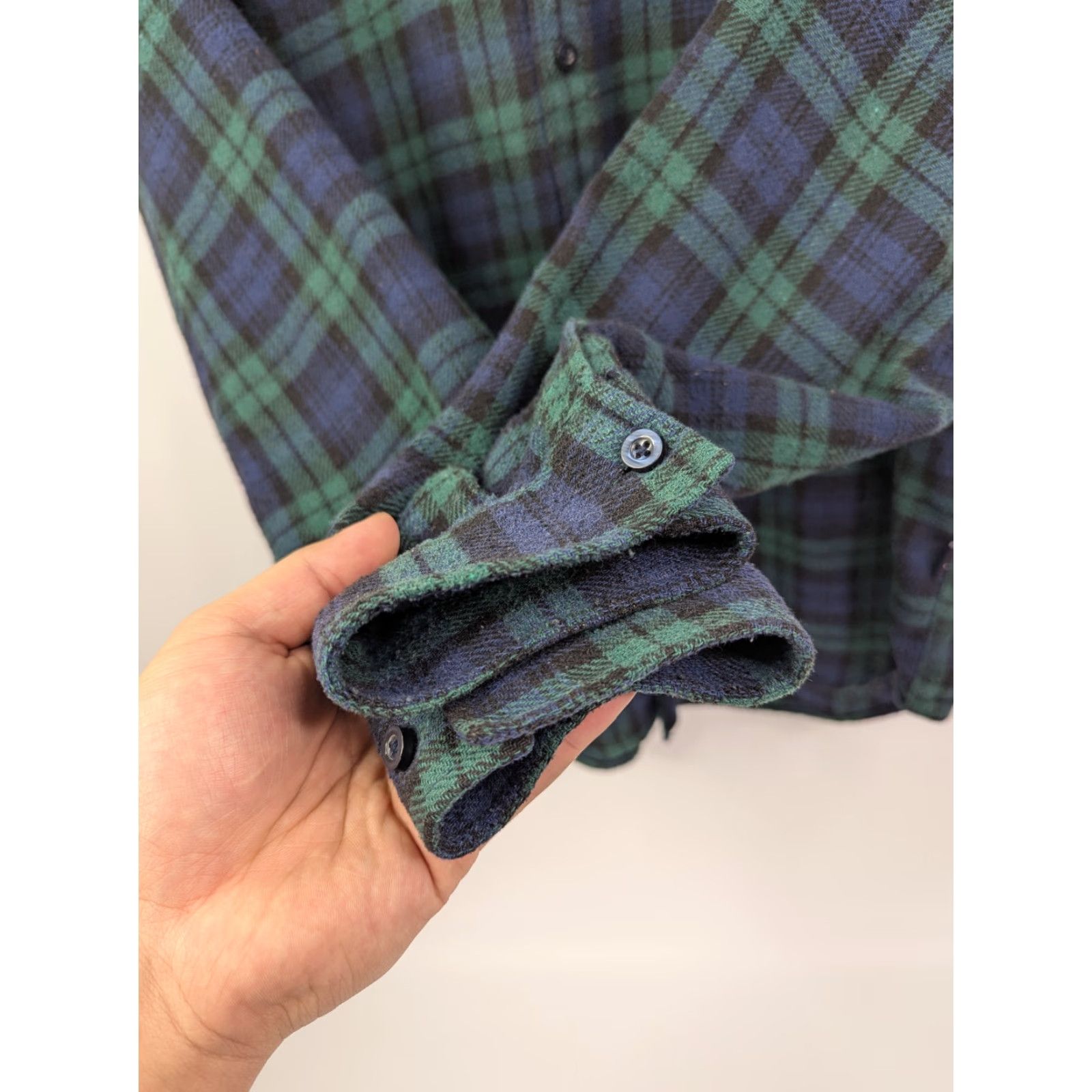 Aeropostale Aeropostale Shirt Mens Large Hooded Flannel Plaid Green Blue Long Sleeve Button-Up Areo Classic Casual Workwear Size US L / EU 52-54 / 3 - 2 Thumbnail