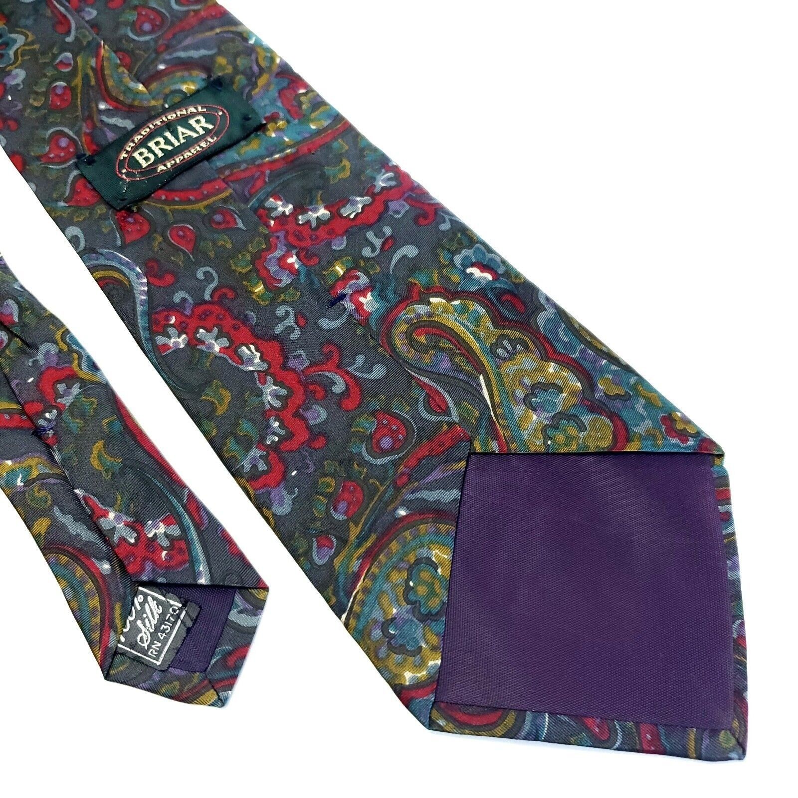 Designer Briar Traditional Apparel Green Red Paisley Print Short Silk Size ONE SIZE - 5 Thumbnail
