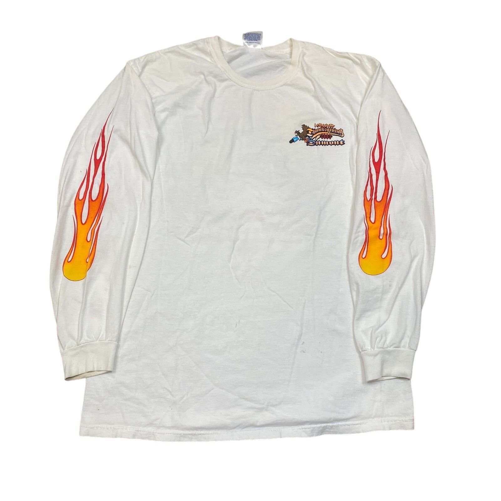Hanes Vintage Y2K I Survived Dumont Thanksgiving Flame Shirt L Size US L / EU 52-54 / 3 - 1 Thumbnail