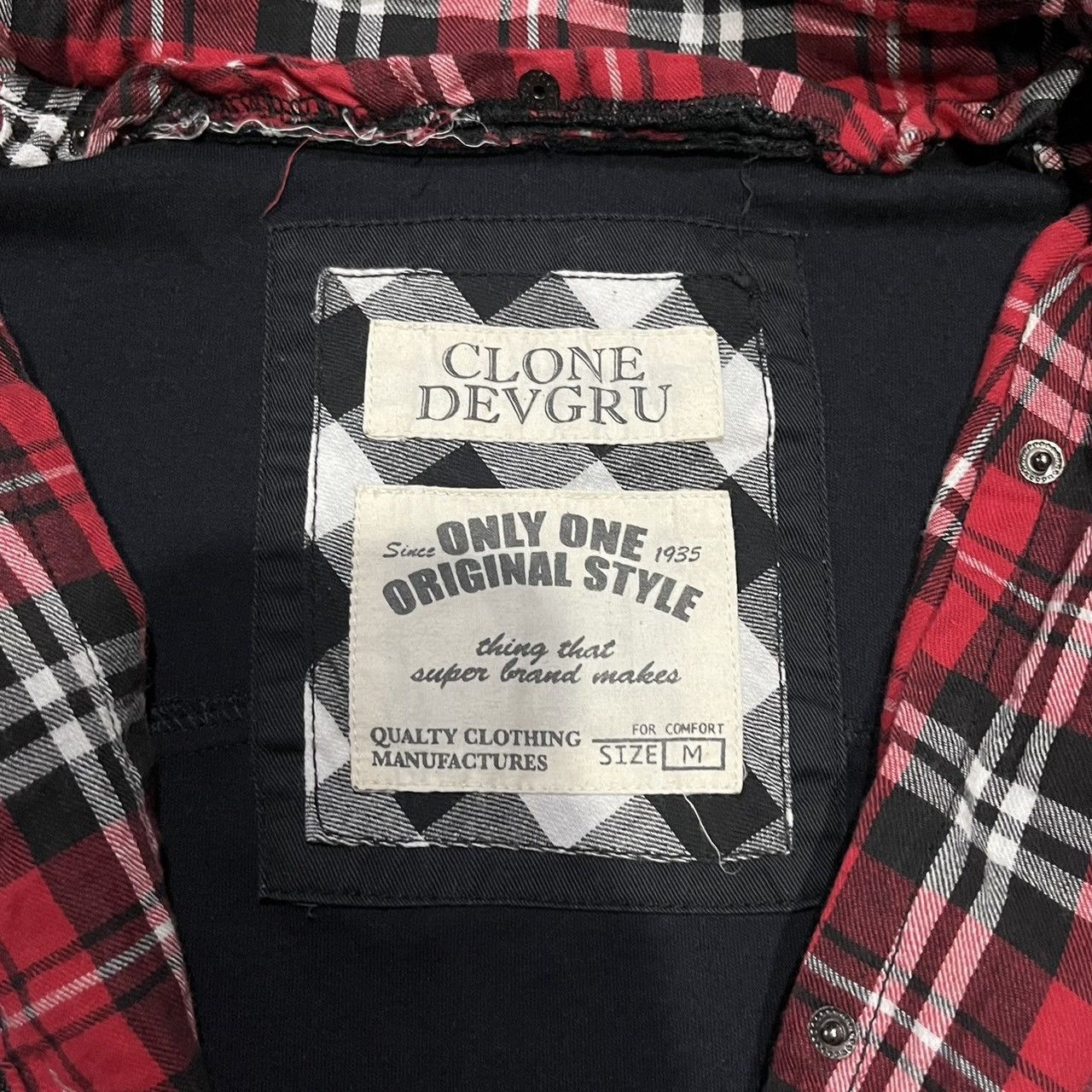 Japanese Brand Clone Devgru Visual Kei Japanese Style Red Plaid Zip Hooded Size M / US 6-8 / IT 42-44 - 9 Thumbnail