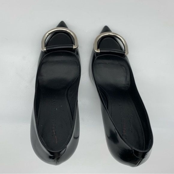 Burberry BURBERRY Flanagan Pointed Toe Pump in Black Leather Size US 7.5 / IT 37.5 - 11 Thumbnail
