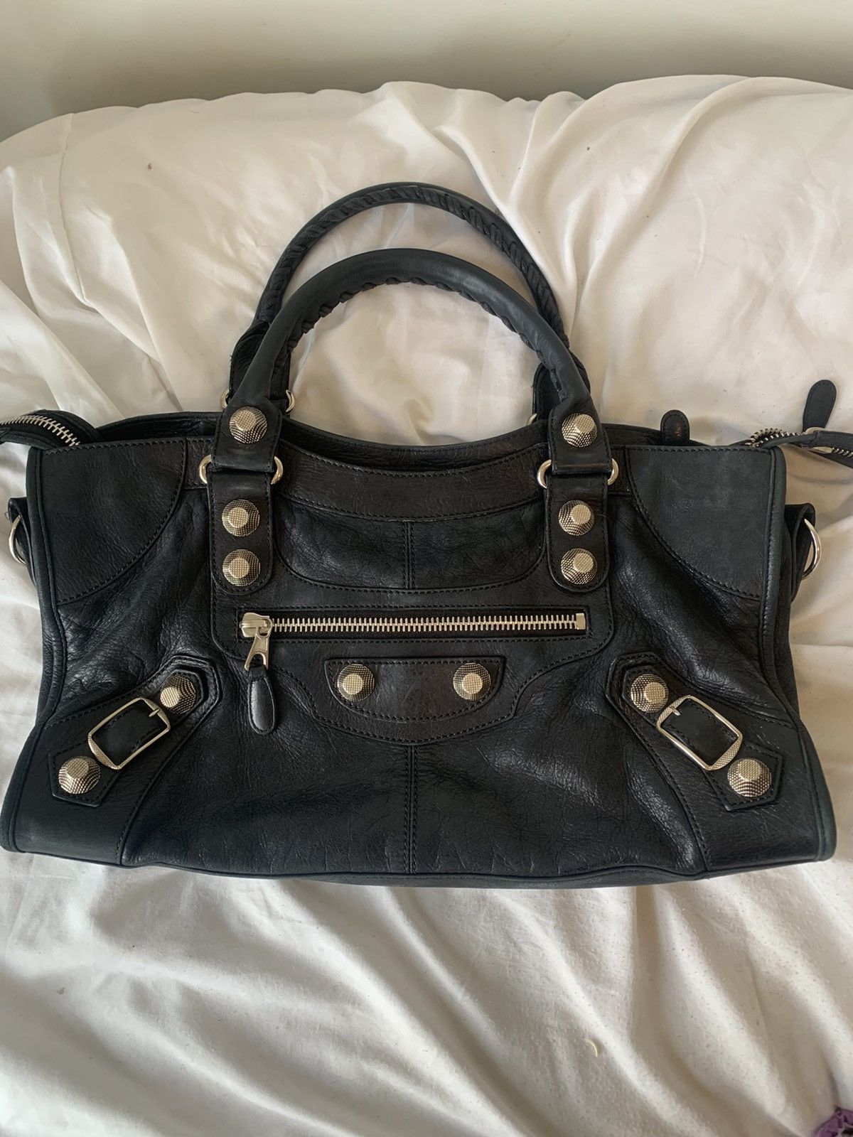 美品　BALENCIAGA Giant City 2way Bag Black BALENCIAGA] Balenciaga Giant City Handbag 173084 – NISHIKINO