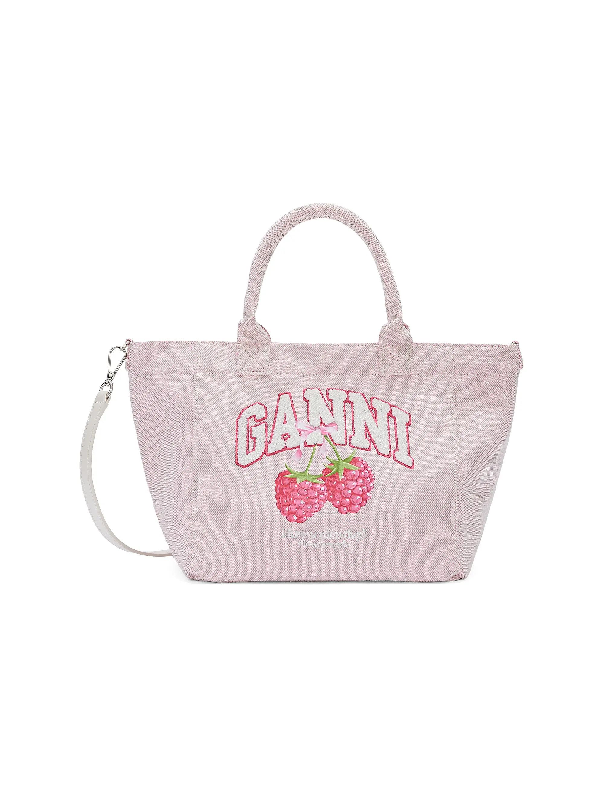 Ganni os11x0526 Size: OS / Small Logo Berry Print Shopper Tote Bag Size ONE SIZE - 1 Preview