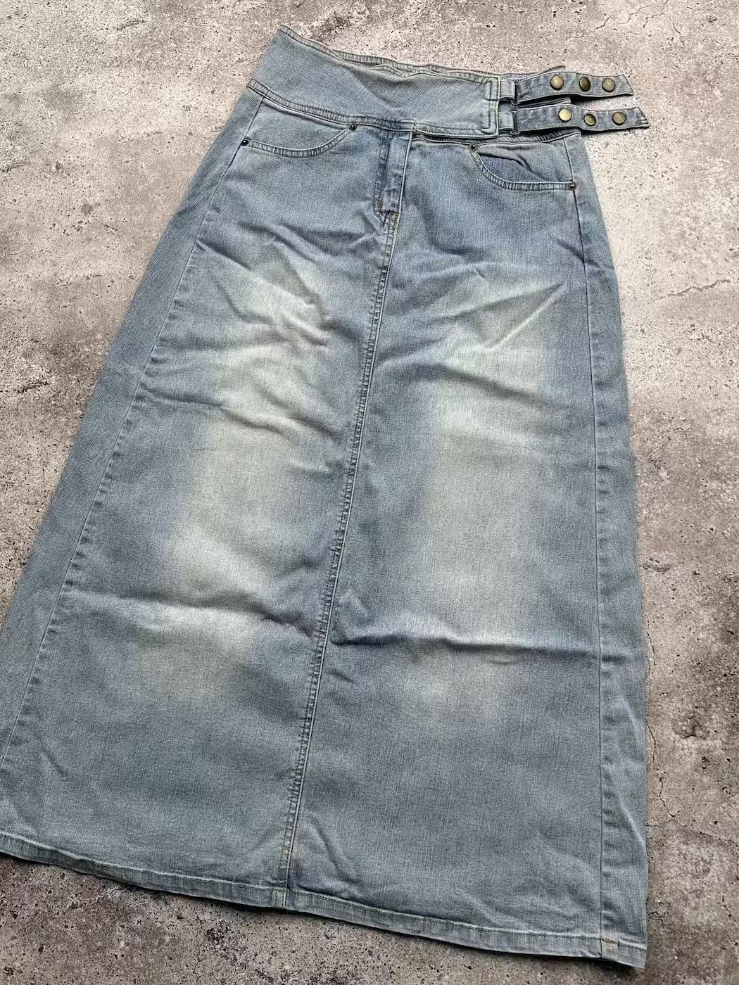 Japanese Brand Vintage Denim Flare Skirt C363(V308) Size 25" / US 0 / IT 36 - 3 Thumbnail