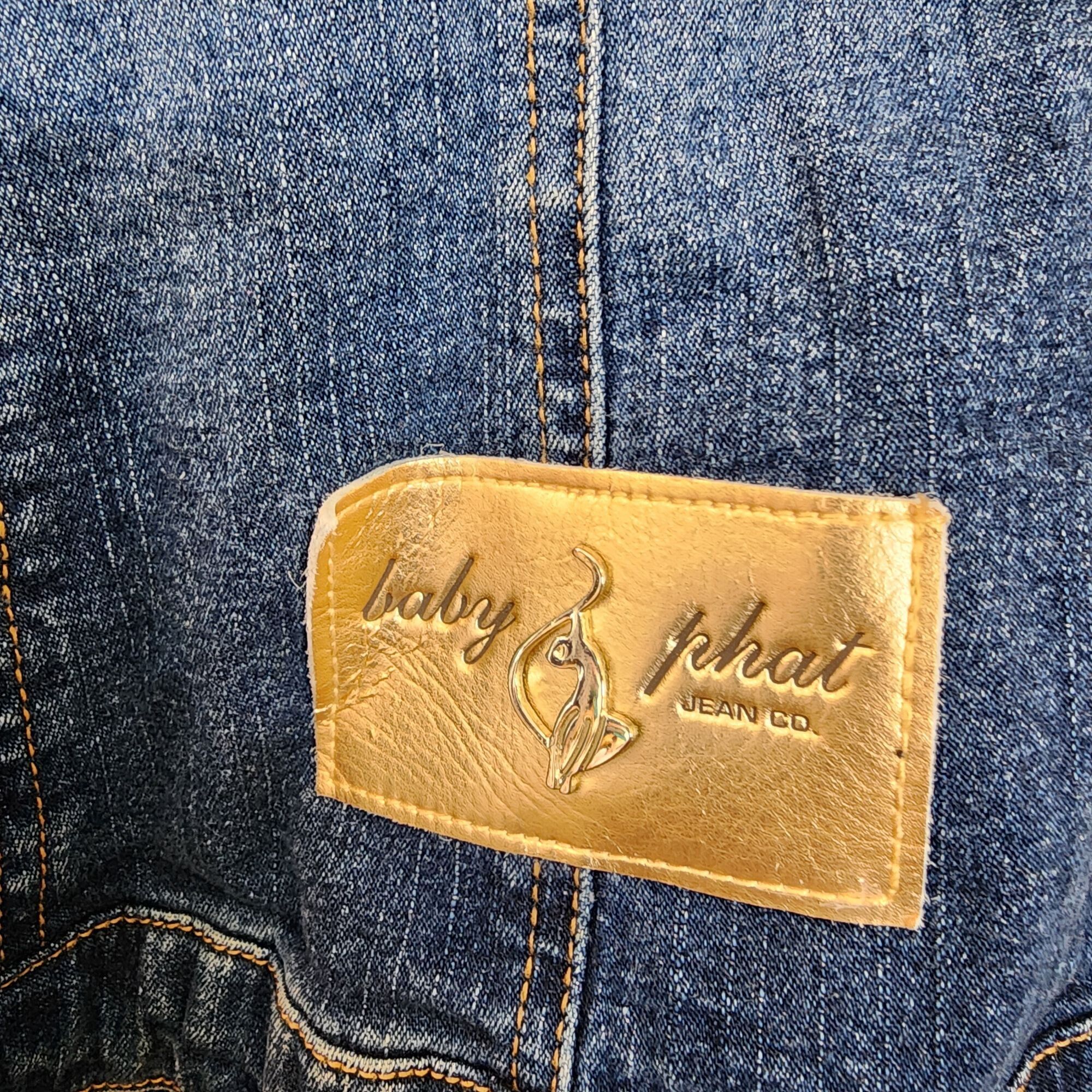 Other Vintage 2000's Baby Phat Y2K Womens Denim Jean Moto Jacket Size M / US 6-8 / IT 42-44 - 5 Thumbnail