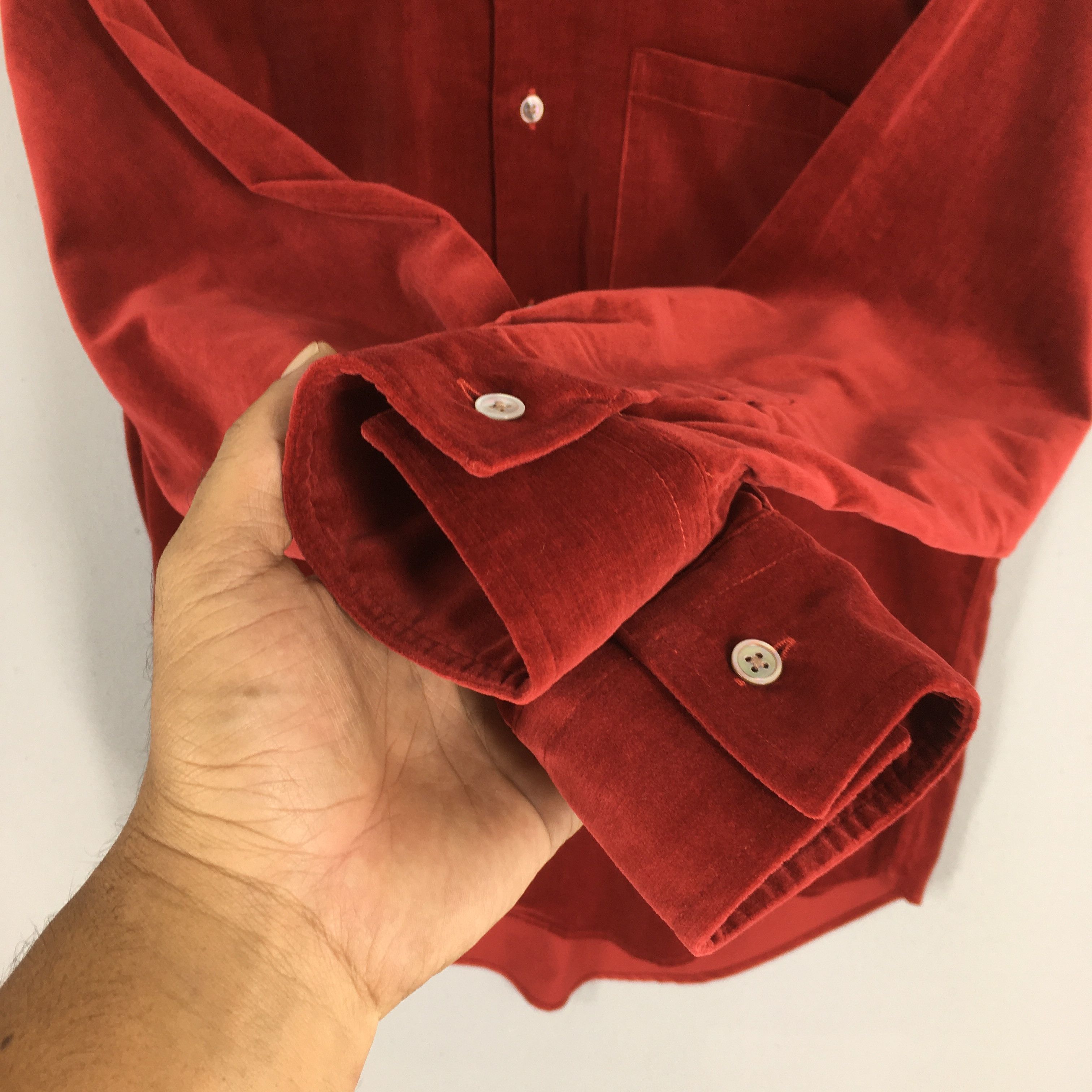 Paul Smith Vintage Paul Smith London Red Velvet Shirt Medium Size US M / EU 48-50 / 2 - 4 Thumbnail