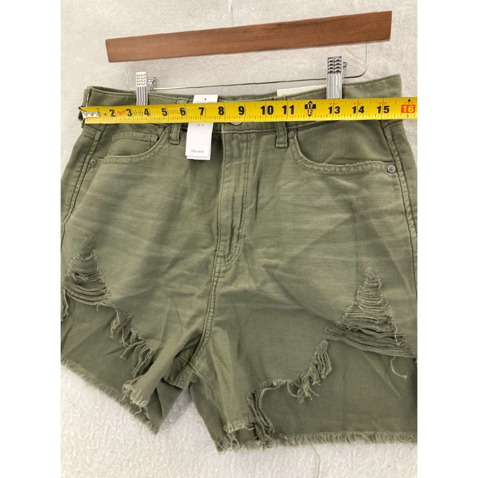 American Eagle Outfitters VINTAGE American Eagle Shorts Womens 10 Distressed Highest Rise Mom NWT Size 32" / US 10 / IT 46 - 2 Thumbnail