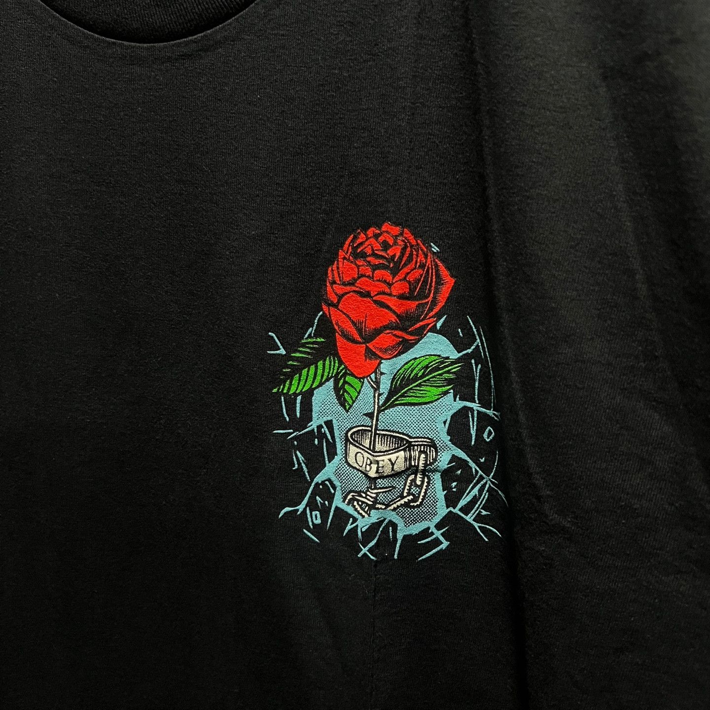 Obey OBEY Breakdown the Walls Short TEE Black Size US XL / EU 56 / 4 - 2 Thumbnail